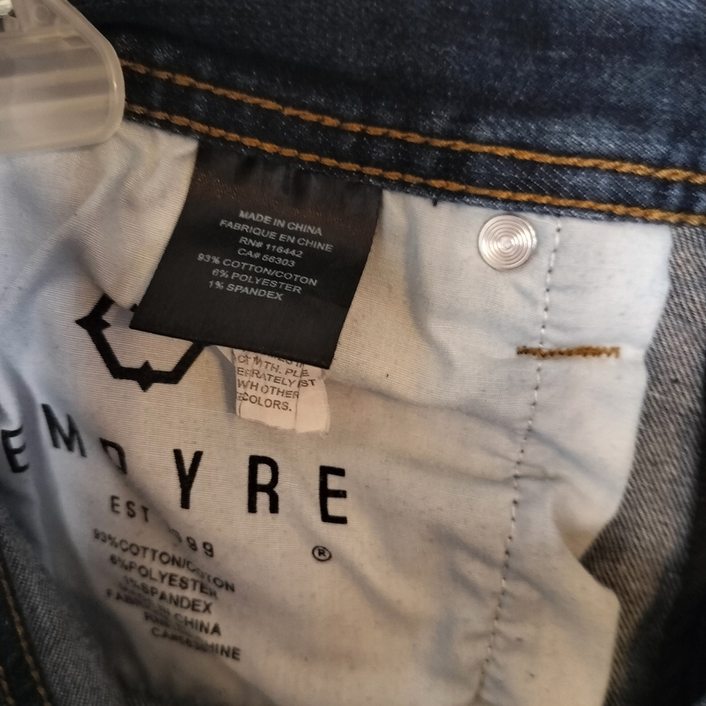 Mens Empyre Skelator Skinny Jeans Size 32 Dark‎ Blue Y2K Grunge Skater - Picture 4 of 7